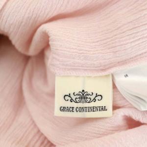 GRACE CONTINENTAL 刺繍ブラウス 長袖 ボートネック プルオーバー 36 ライトピンク マルチカラー