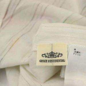 GRACE CONTINENTAL 刺繍シャツ ノーカラー 長袖 36 白 マルチカラー ホワイト