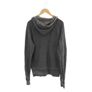 DOLCE&GABBANA フーディーパーカー 長袖 ジップアップ ダメージ加工 コットン 48 グレー