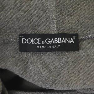 DOLCE&GABBANA フーディーパーカー 長袖 ジップアップ ダメージ加工 コットン 48 グレー