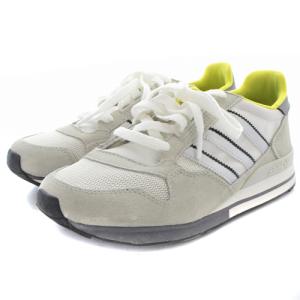 adidas スニーカー ローカット ロゴ スエード 23.5cm ライトグレー 黄色 イエロー  FW2809 ZX500