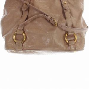miumiu ヴィッテロ ショルダーバッグ ハンドバッグ 2way レザー ロゴ べージュ