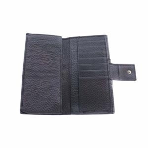 GUCCI 長財布 ダブルホック レザー 黒 ブラック 灰 グレー 150674