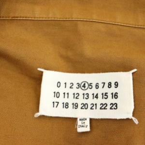 Martin Margiela 4 ステンカラーワンピース 膝丈 長袖 コットン 38 ブラウンベージュ
