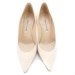 MANOLO BLAHNIK パンプス キエッタ ピンヒール レザー ポインテッドトゥ 39 べージュ