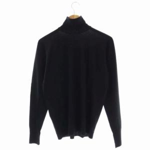 JOHN SMEDLEY ウールタートルネックニット カットソー 長袖 M 黒 ブラック