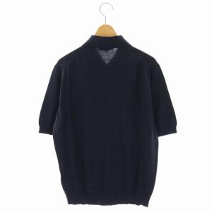 JOHN SMEDLEY 半袖ニットポロシャツ プルオーバーシャツ S 紺 ネイビー