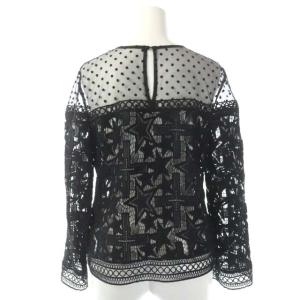 Diagram GRACE CONTINENTAL ドットレーストップ ブラウス カットソー プルオーバー 長袖 36 黒 ブラック