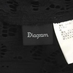 Diagram GRACE CONTINENTAL ドットレーストップ ブラウス カットソー プルオーバー 長袖 36 黒 ブラック