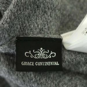 GRACE CONTINENTAL 19SS オフショルチュニックニットワンピース 長袖 膝丈 Vネック ウール混 36 グレー