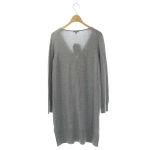 TOCCA カシミアロングニットカーディガン 長袖 Vネック ビジューボタン XS グレー
