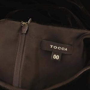 TOCCA ROMAN HOLIDAY ベロアワンピース 膝丈 フレア ノースリーブ クルーネック 00 ダークブラウン