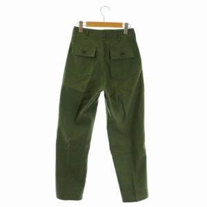 Shinzone テーパードベイカーパンツ センタープレス ジッパーフライ コットン 34 カーキ