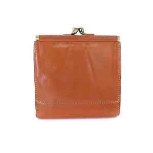 IL BISONTE 二つ折りがま口財布 レザー 茶 ブラウン C0423 P