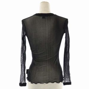 DOLCE&GABBANA J&ANS メッシュカットソー Vネック シアー プリント ブラック