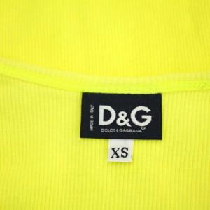 D&G ロゴ リブタンクトップ プルオーバー XS 蛍光イエロー