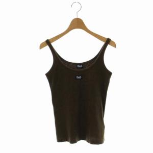 ロゴ リブタンクトップ プルオーバー 茶 ブラウン