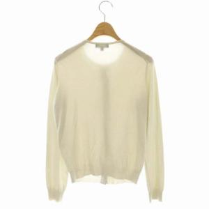 Drawer 18G ラメスパンコール カシミアシルク ニットカーディガン 長袖 クルーネック 丸首 1 ライトグレージュ