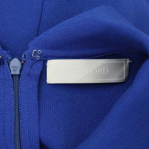 CELFORD 襟付きプリーツニット ワンピース ロング 七分袖 38 青 ブルー