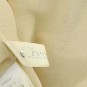 Chesty 20SS レースチュールワンピース ロング 半袖 フレア 花柄刺繍 シースルー ウエストリボン 0 黒 白 金色 ブラック