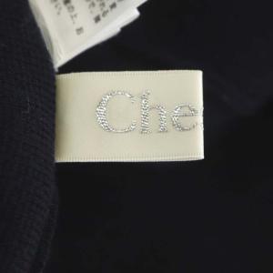 Chesty 20SS バードフラワー刺繍ワンピース ニット カットソー クルーネック 長袖 ロング バックジップ ビジュー ウール混 F