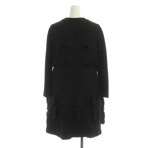 Chesty 20SS 2wayフリルスウェットワンピース 長袖 サイドジップ ミニ クルーネック 0 黒 ブラック