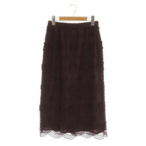 Diagram GRACE CONTINENTAL 21AW チュール刺繍タイトスカート ロング 36 バーガンディ