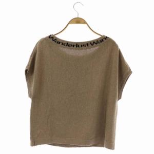 Diagram GRACE CONTINENTAL 麻リリアントップス カットソー フレンチスリーブ プルオーバー 36 茶 ブラウン 黒 ブラック