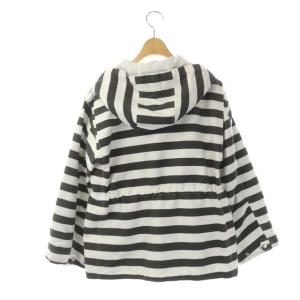 Diagram GRACE CONTINENTAL ボーダーフードジャケット パーカー 長袖 ジップアップ 36 白 グレー ホワイト