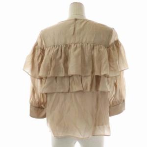 Diagram GRACE CONTINENTAL 22SS シアーフリルトップ ブラウス プルオーバー 七分袖 38 ベージュ