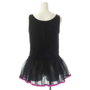 LANVIN en Bleu ノースリーブチュールトップス カットソー ペプラム プルオーバー オーガンジー 38 黒 ブラック ピンク