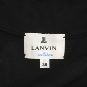 LANVIN en Bleu ノースリーブチュールトップス カットソー ペプラム プルオーバー オーガンジー 38 黒 ブラック ピンク