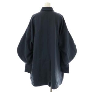 ENFOLD 22SS ダブルクロス カーブアームポロシャツ 38 ブルーグレー