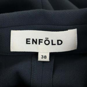 ENFOLD 22SS ダブルクロス カーブアームポロシャツ 38 ブルーグレー