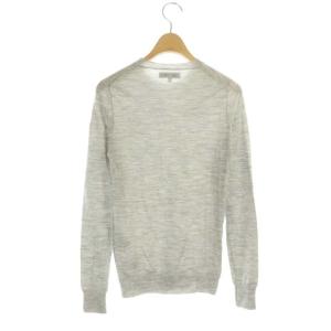 MADISONBLUE HIGH GAUGE CREW NECK PO ニット カットソー 長袖 ロゴ刺繍 クルーネック ウール 01 グレー