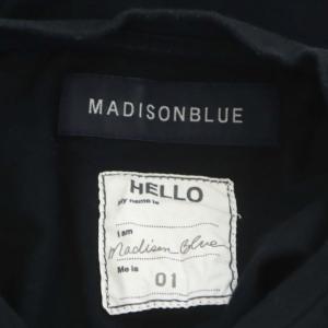 MADISONBLUE Tシャツ カットソー クルーネック 半袖 プルオーバー バックプリント 01 黒 ブラック