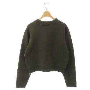 Acne Studios BIRD ショート丈サイドジップスウェット トレーナー 長袖 プルオーバー XXS カーキ 緑