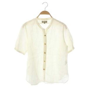 リネン 半袖 ブラウス シャツ 前開き 1 オフホワイト