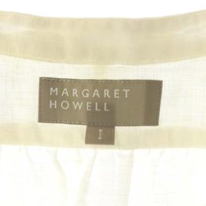 MARGARET HOWELL リネン 半袖 ブラウス シャツ 前開き 1 オフホワイト