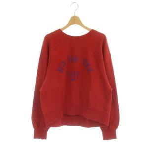 ワイドラグランスウェットプルオーバー トレーナー 長袖 赤 青 レッド ブルー