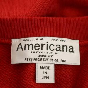 AMERICANA ワイドラグランスウェットプルオーバー トレーナー 長袖 赤 青 レッド ブルー