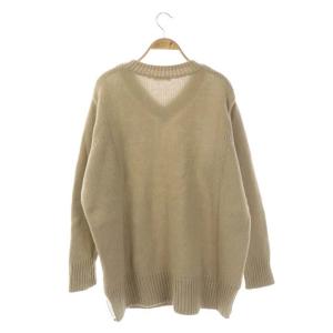 GALERIE VIE 20AW ファインウール Vネック プルオーバー ニット セーター 長袖 S ライトベージュ