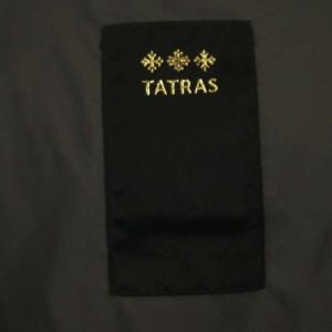 TATRAS チェック柄ショートダウンジャケット アウター ボリュームネック ジップアップ 02 グレー LTA-4231