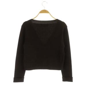 M'S GRACY ニット リブ ボレロ カーディガン 長袖 Vネック 40 ダークブラウン