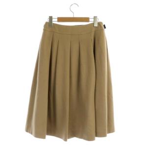 M'S GRACY ウエストリボンフレアスカート ウール 膝丈 38 ベージュ