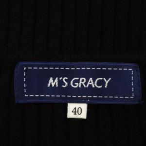 M'S GRACY リボンリブニット カットソー 長袖 クルーネック 40 黒 ブラック