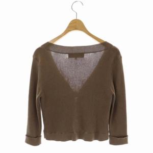 M'S GRACY ニット ボレロ カーディガン 七分袖 Vネック 40 茶 ブラウン