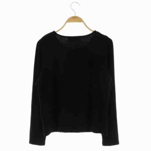 M'S GRACY レース長袖カットソー クルーネック リボン プルオーバー 40 黒 ブラック