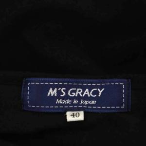 M'S GRACY レース長袖カットソー クルーネック リボン プルオーバー 40 黒 ブラック