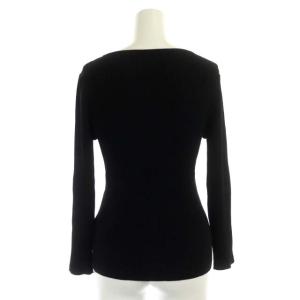 M'S GRACY リボンリブニット カットソー 長袖 プルオーバー クルーネック 40 黒 ブラック